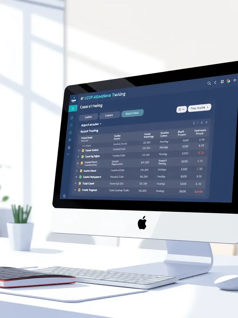 A screenshot of the LSCP Training platform's attendance tracking system, showing how attendance is recorded and reports are generated.